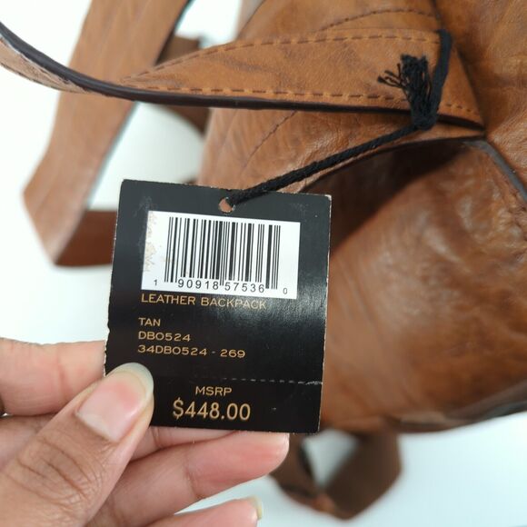 FRYE Backpack Bag Washed Tan Brown Leather Academia School 34DB0524-269 NEW - Picture 6 of 11